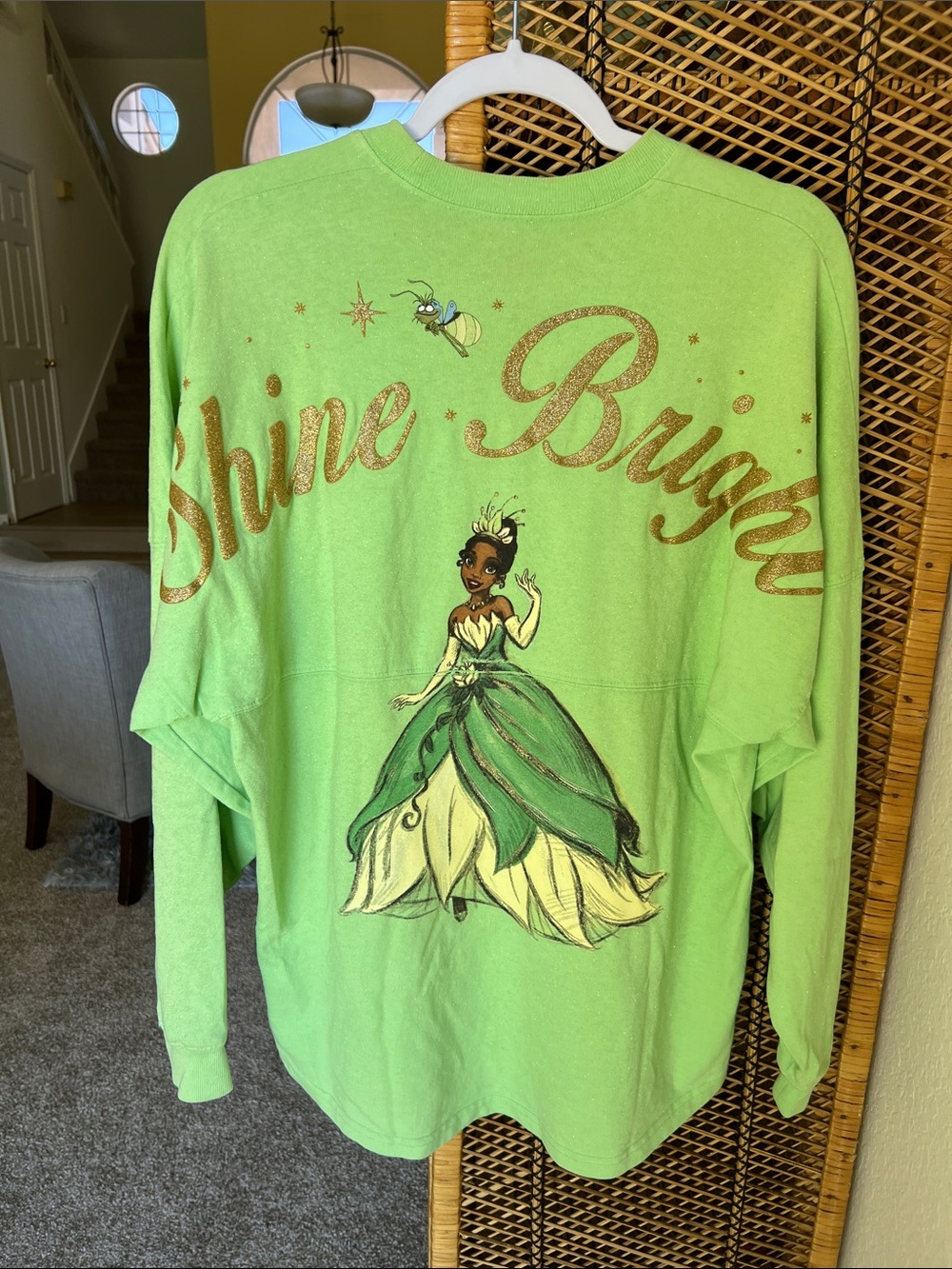 Princess Tiana ‘Shine Bright’ Glitter Mint Green Disney Spirit Jersey